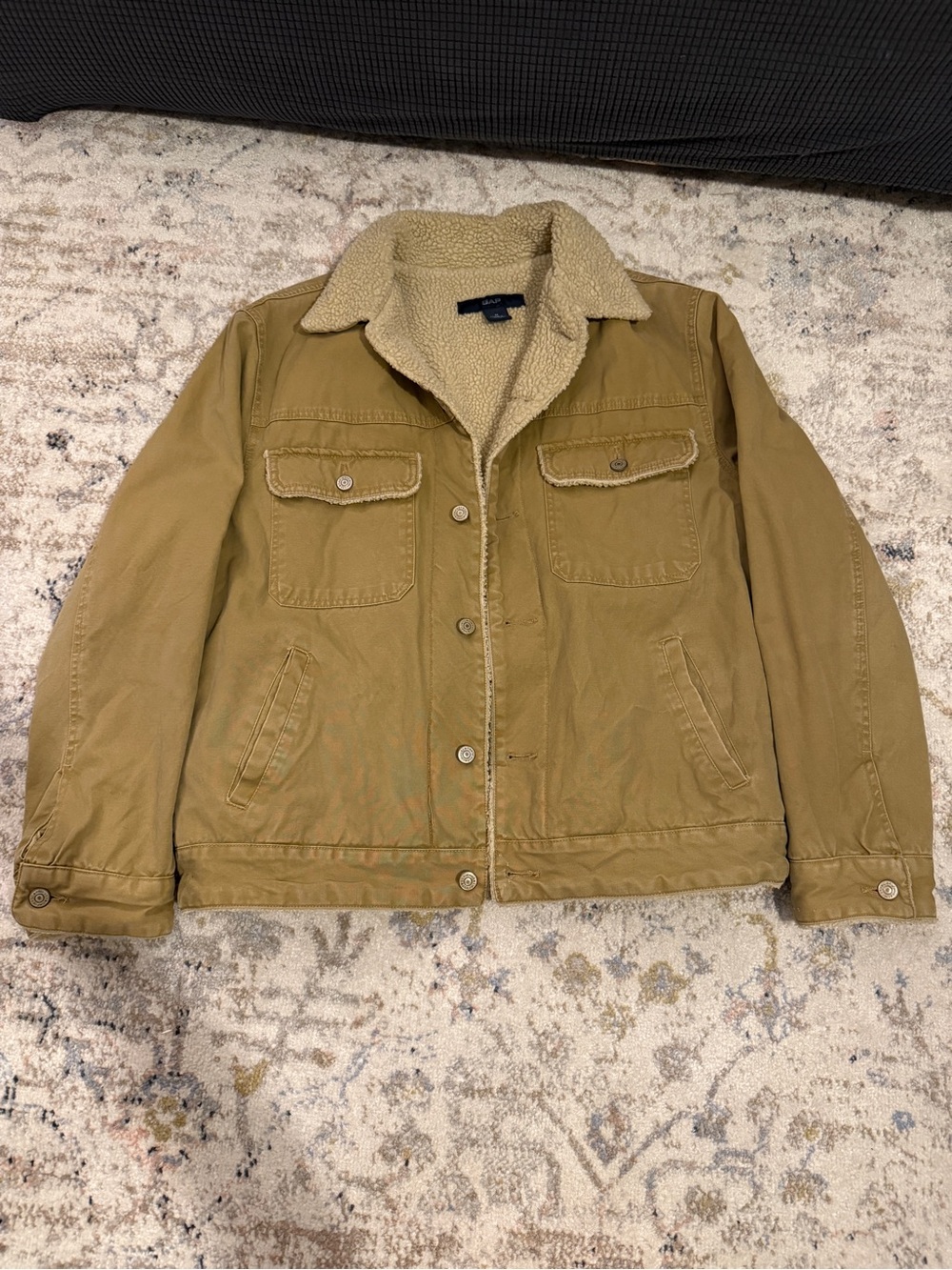 GAP Tan Sherpa-Lined Shirt Jacket